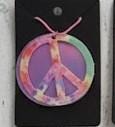 Tie Dye Boho Peace Sign Necklace, Pot Leaf Faux Leather Hippie Pendant, Festival Jewelry Gift for Her