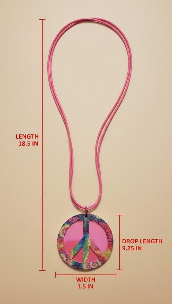 Tie Dye Boho Peace Sign Necklace, Pot Leaf Faux Leather Hippie Pendant, Festival Jewelry Gift for Her
