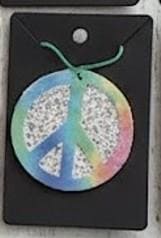 Tie Dye Boho Peace Sign Necklace, Pot Leaf Faux Leather Hippie Pendant, Festival Jewelry Gift for Her
