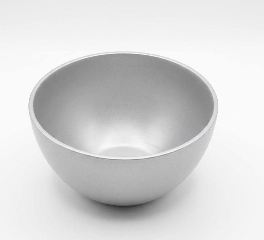 Silver bowl on a white background